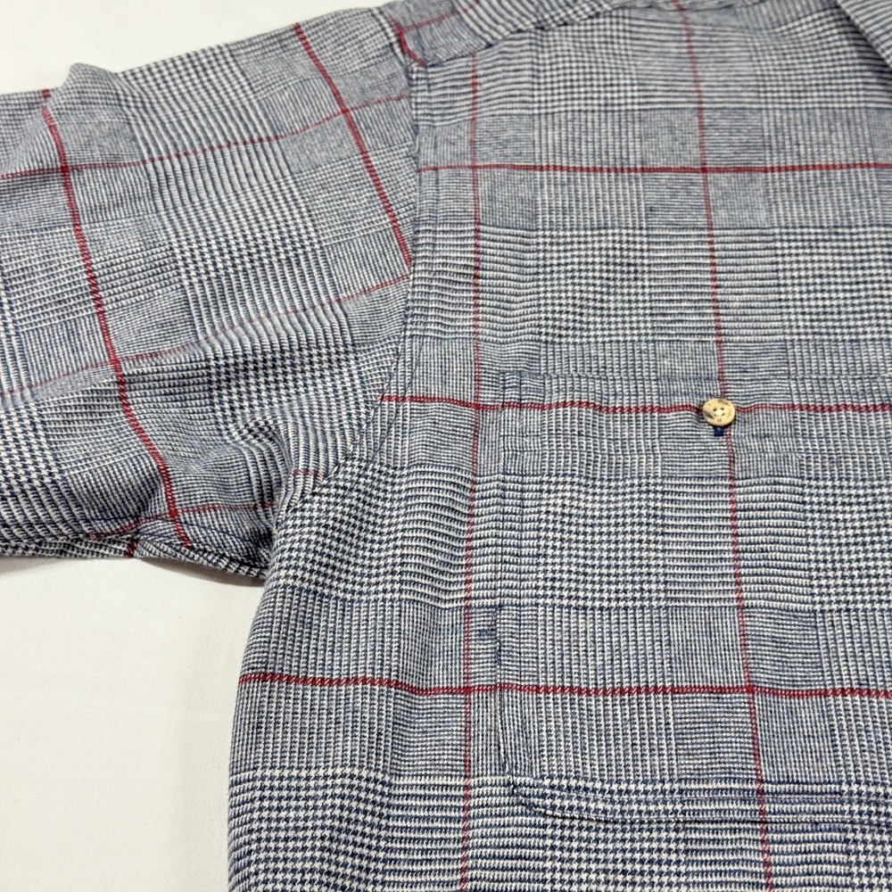Vintage Christian Dior Monsieur Plaid Shirt Mens L Cotton Button Up USA 90s - Picture 10 of 14
